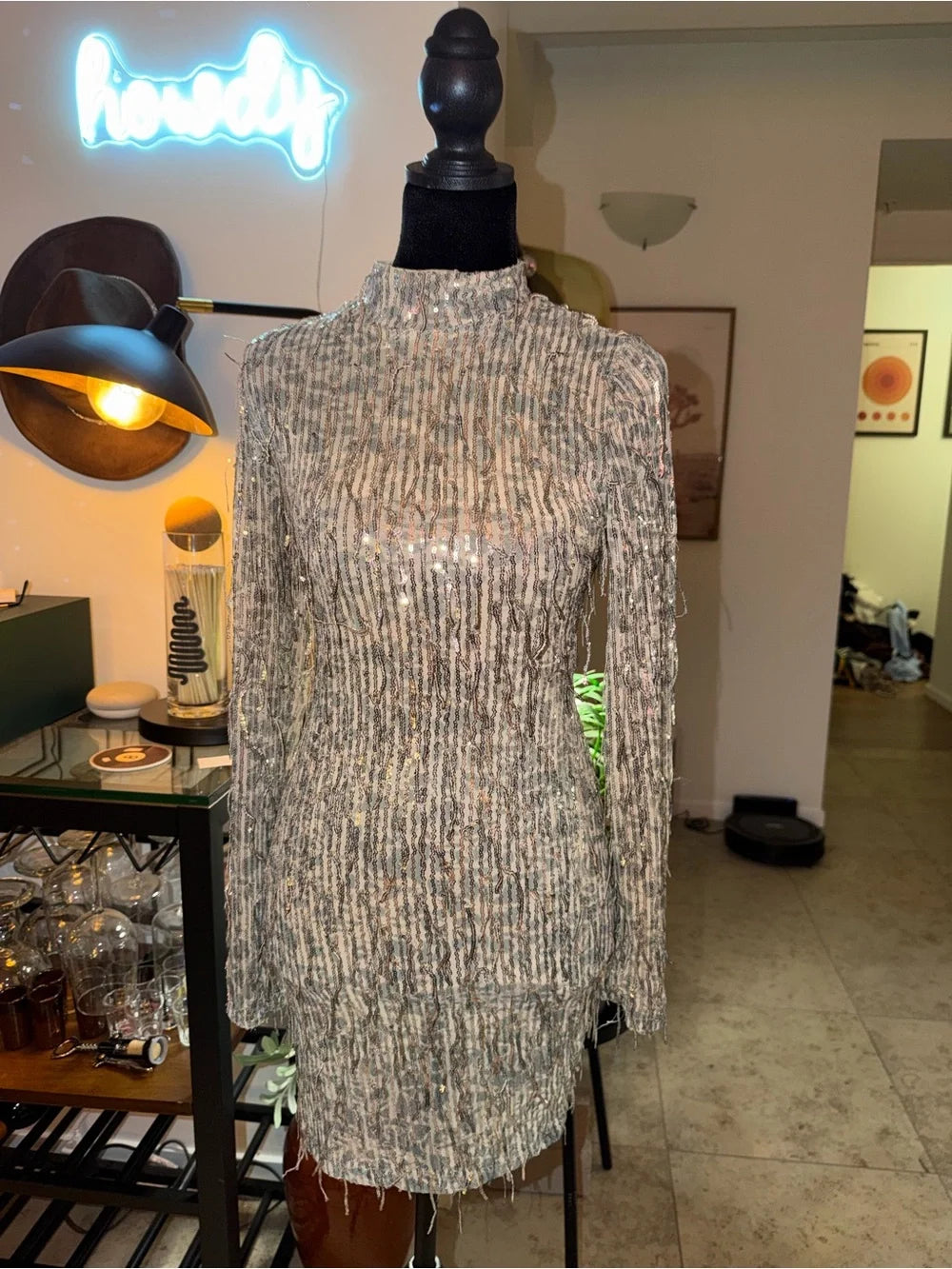 NEW WITH TAG Forever 21 Silver Sequin Mini Dress | Sparkly Fringe Party Chic