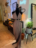 New With Tag Fashion Nova Taupe Halter Maxi Dress with Ring Detail