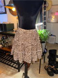 Leopard Print Tiered Mini Skirt | Brown & Black Flirty Ruffle Chic
