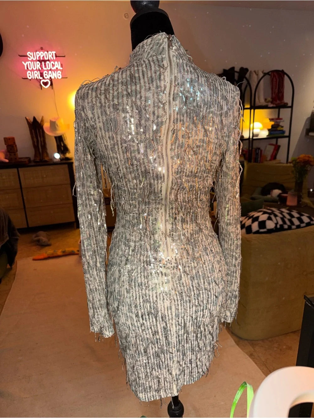 NEW WITH TAG Forever 21 Silver Sequin Mini Dress | Sparkly Fringe Party Chic