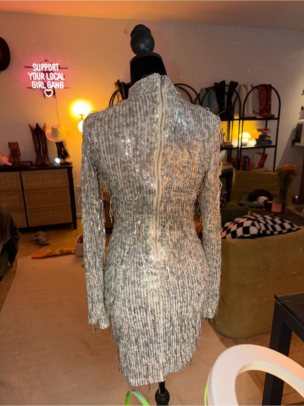 NEW WITH TAG Forever 21 Silver Sequin Mini Dress | Sparkly Fringe Party Chic