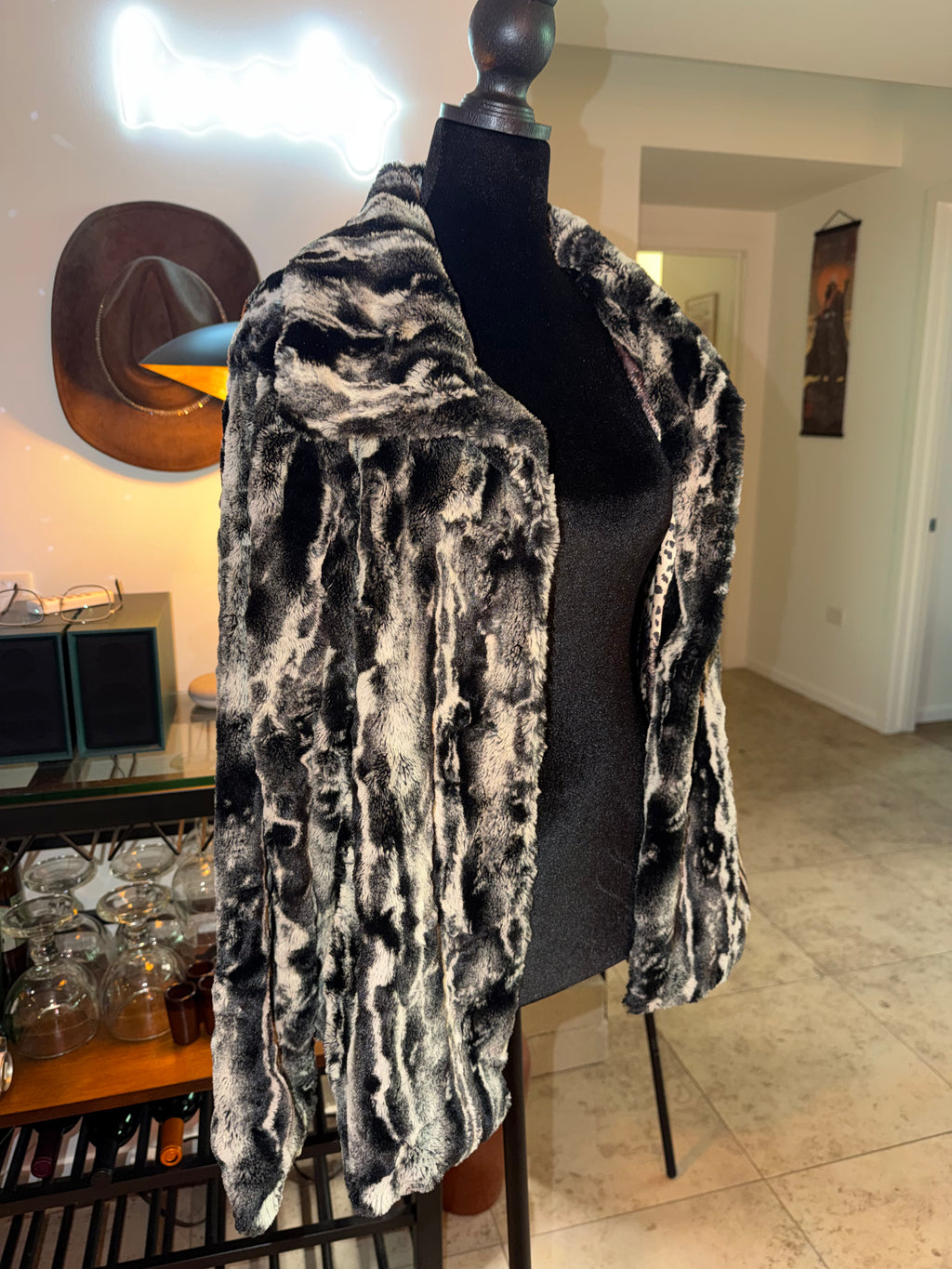 Black & White Fur Winter Jacket
