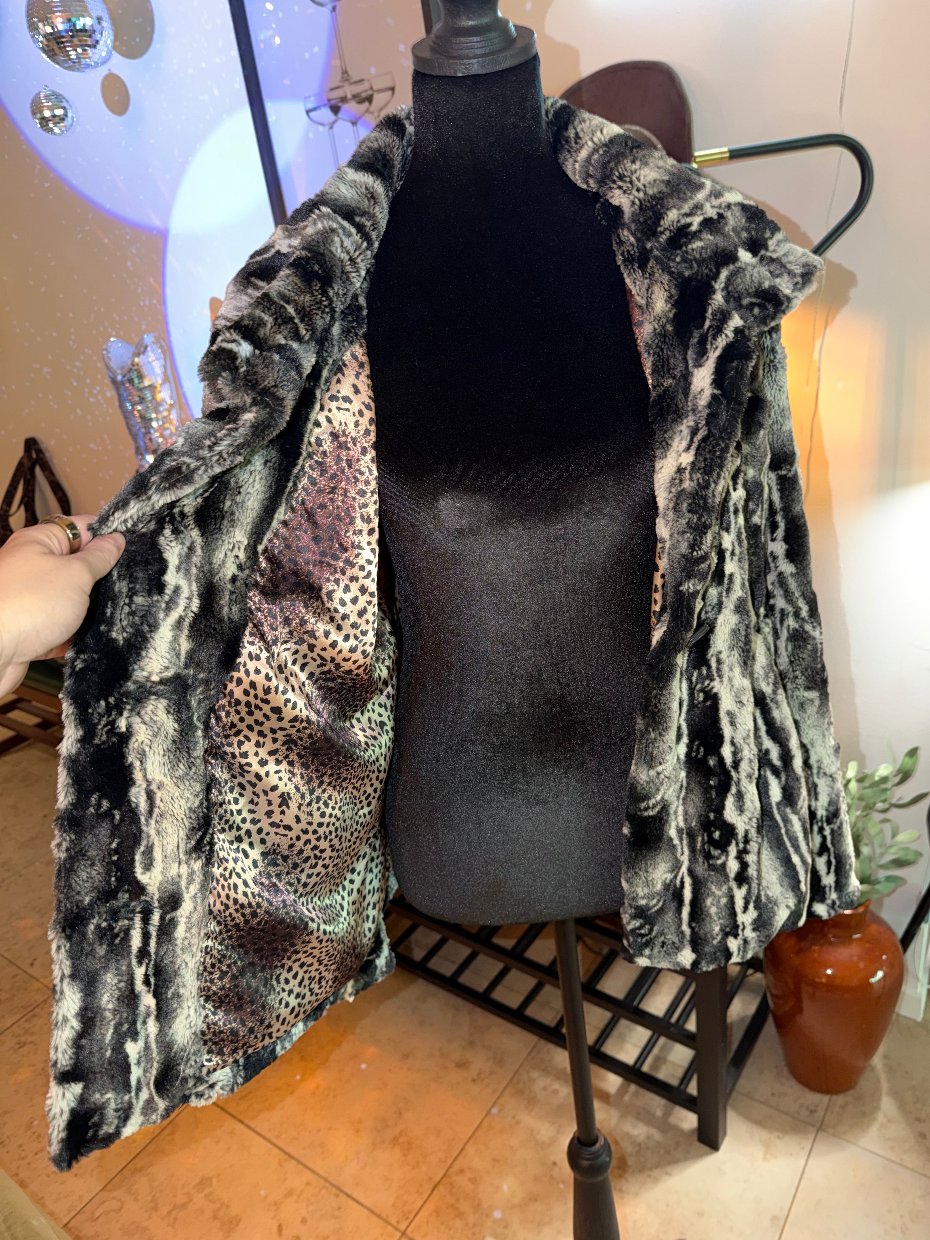 Black & White Fur Winter Jacket