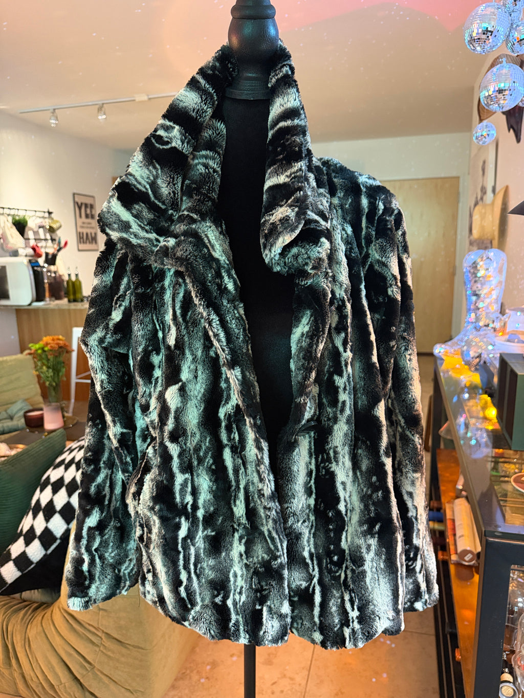 Black & White Fur Winter Jacket