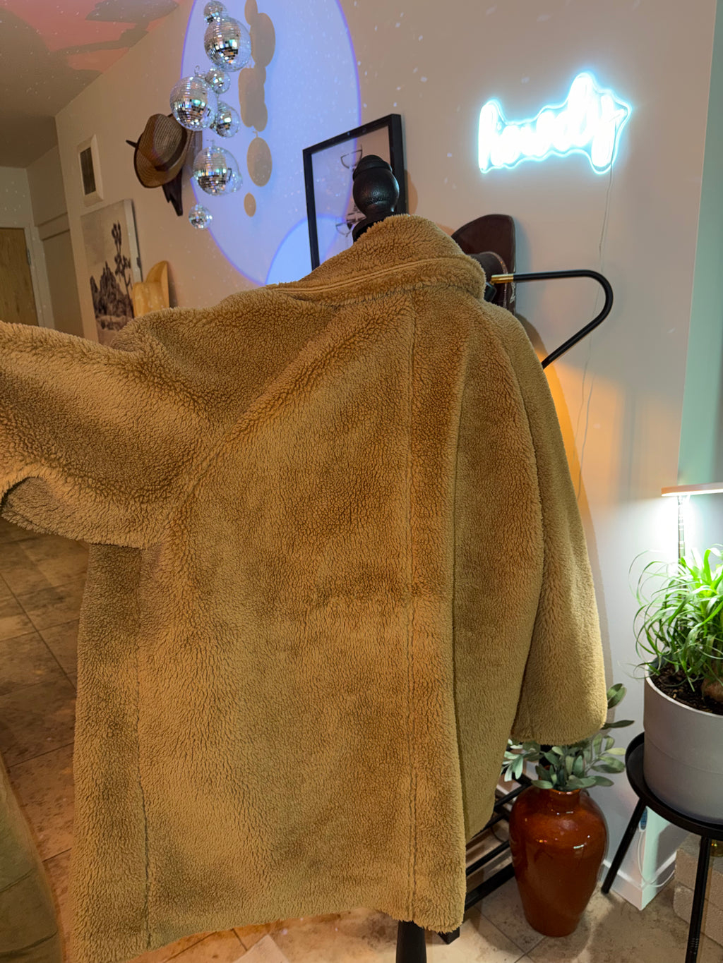 GAP Cozy Teddy Faux-Shearling Coat in Camel