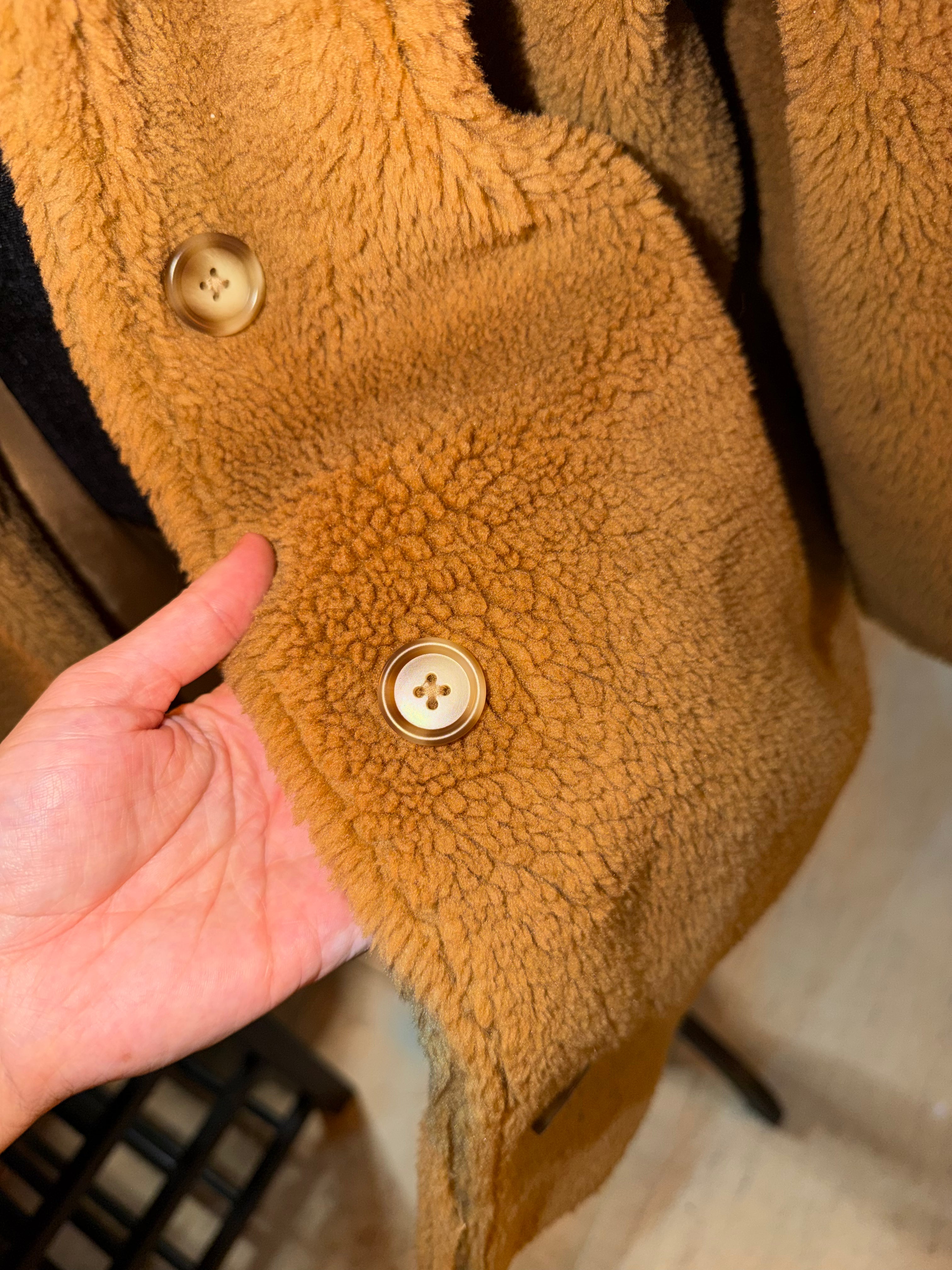 GAP Cozy Teddy Faux-Shearling Coat in Camel