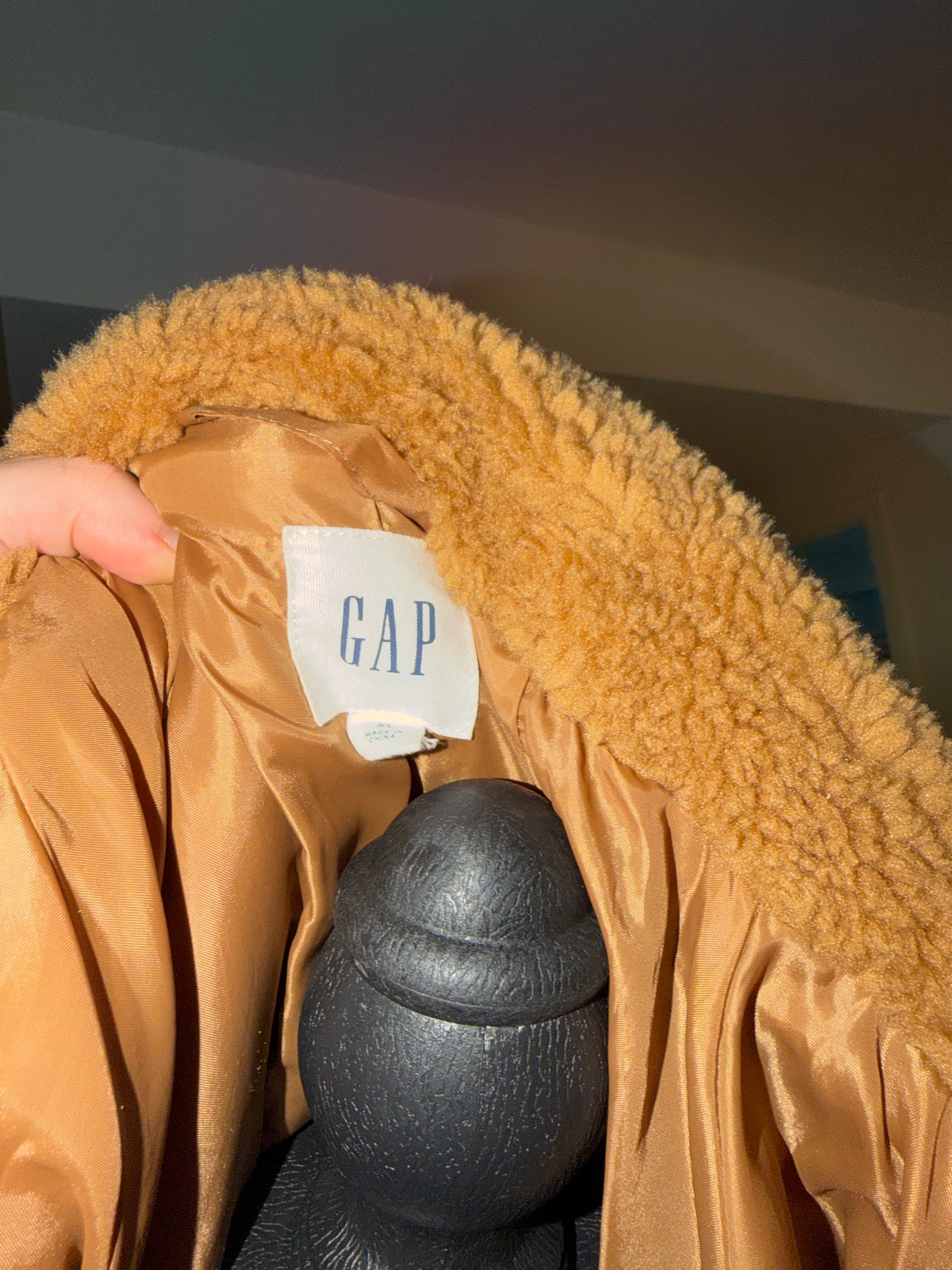 GAP Cozy Teddy Faux-Shearling Coat in Camel