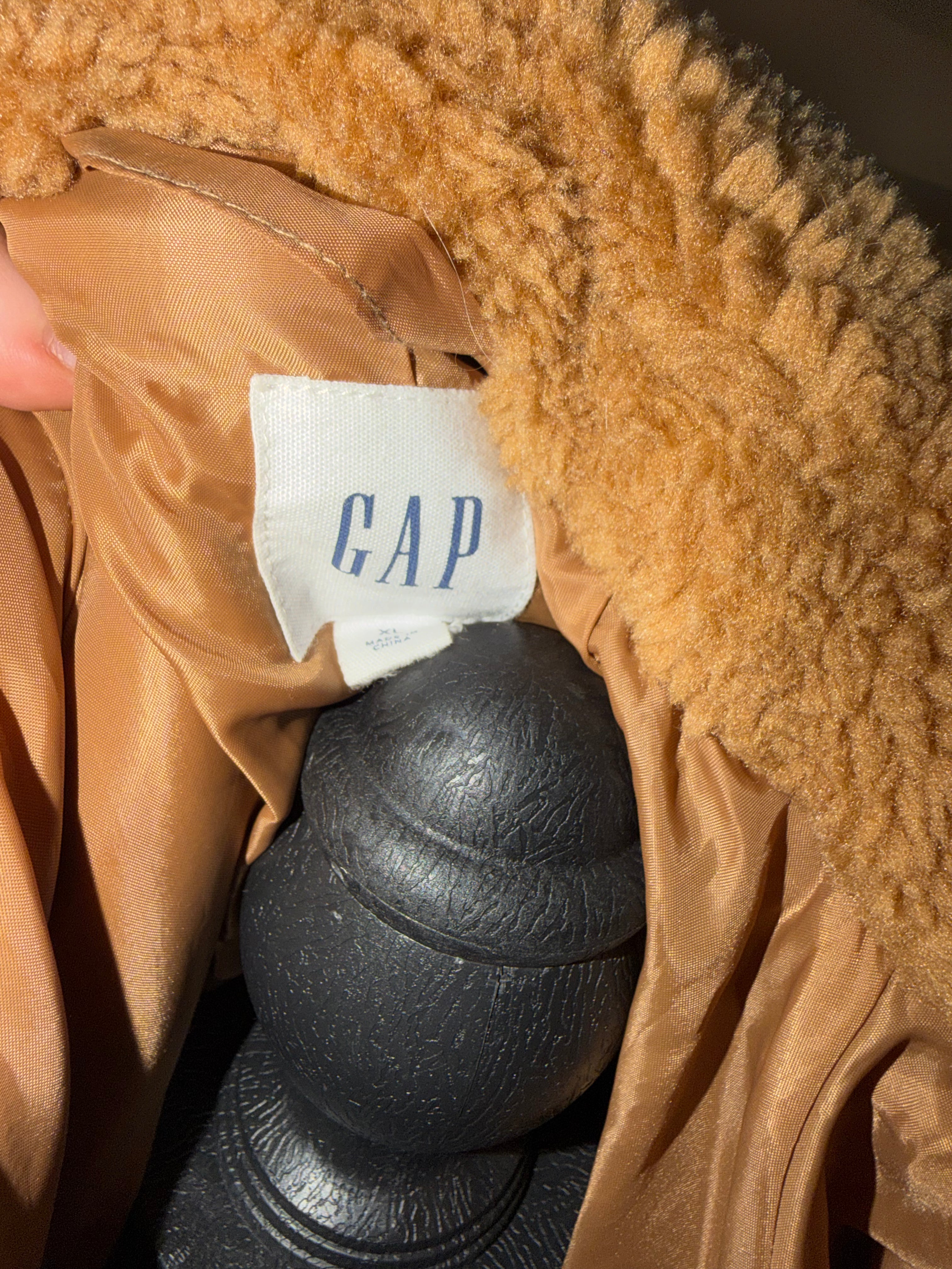 GAP Cozy Teddy Faux-Shearling Coat in Camel