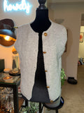 Gray Wool Button-Front Sweater Vest