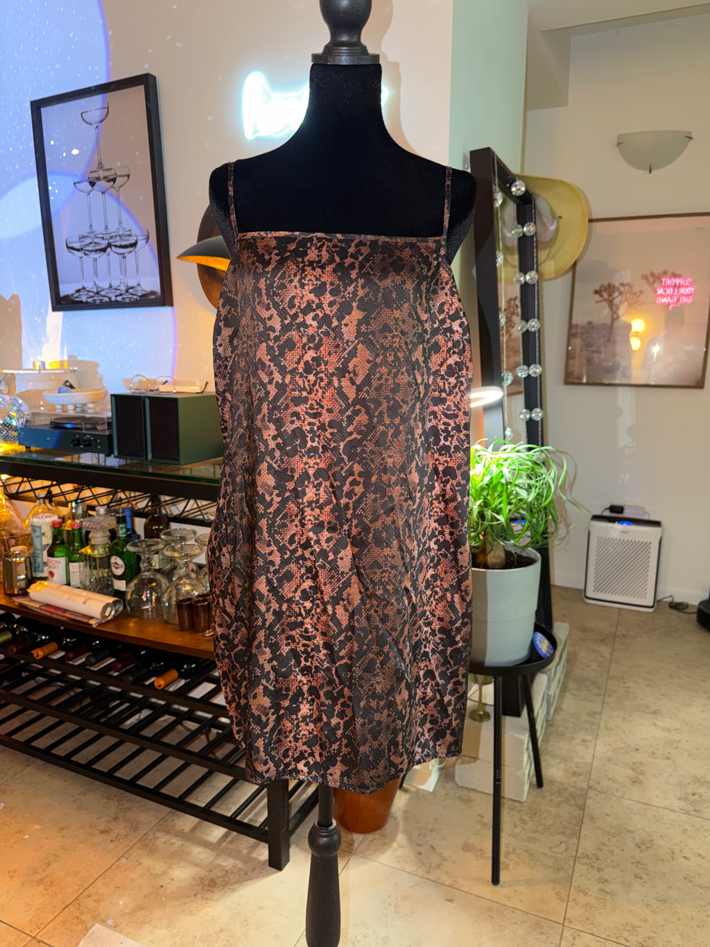 Snake-Print Slip Mini Dress | Edgy Night Out