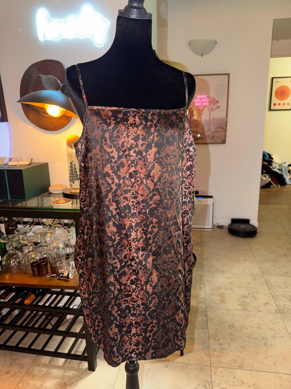 Snake-Print Slip Mini Dress | Edgy Night Out