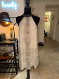 Haute Hippie Snake-Print Halter Mini Dress | Cream & Gray Chic