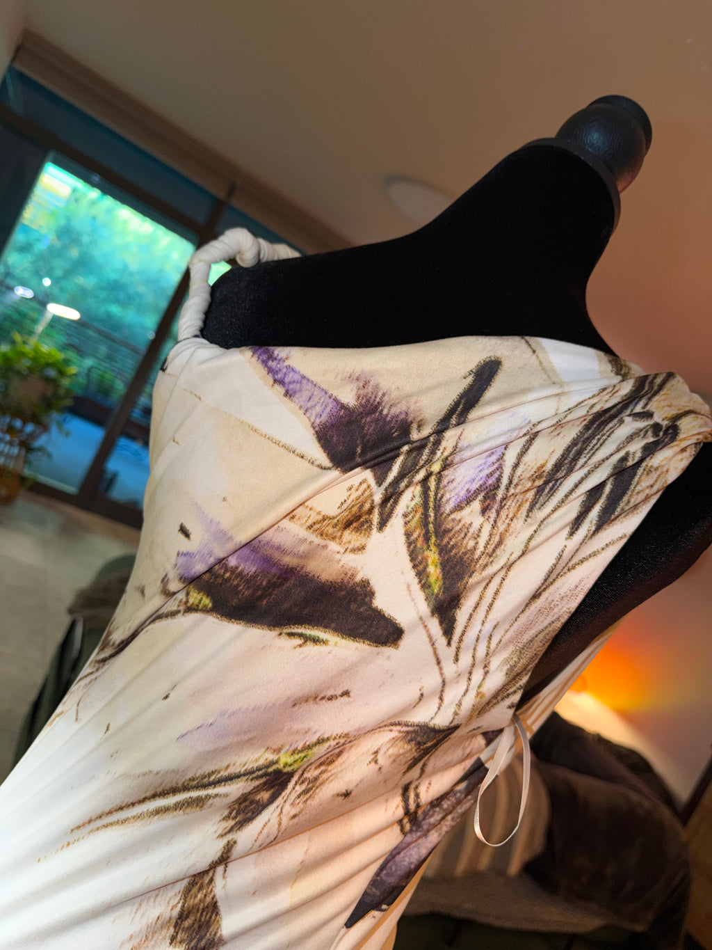 One-Shoulder Floral Maxi Dress | Moody Watercolor Slip Style