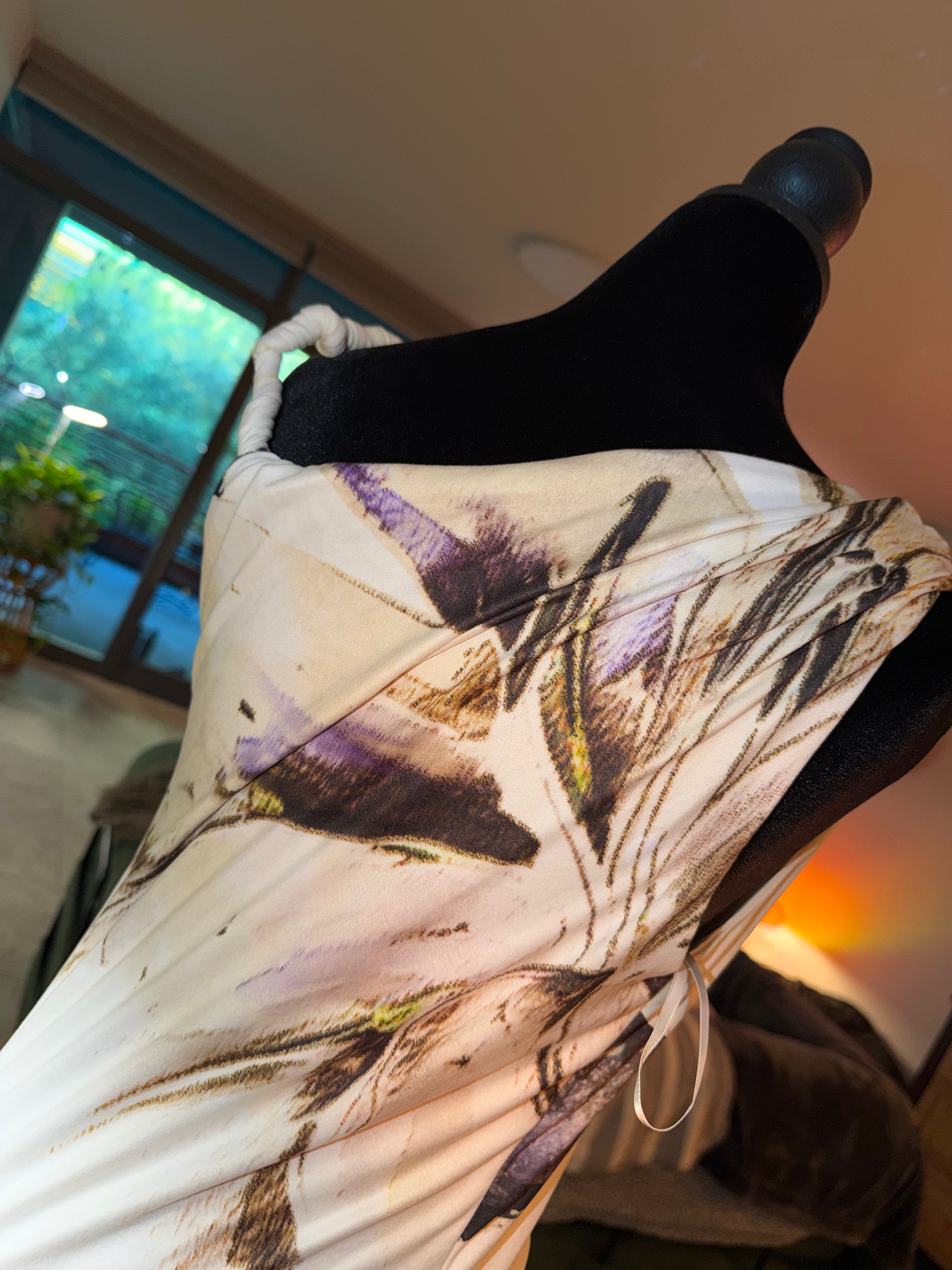 One-Shoulder Floral Maxi Dress | Moody Watercolor Slip Style
