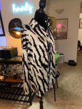Black & White Zebra Print Button-Up Shirt | Bold Statement Layer