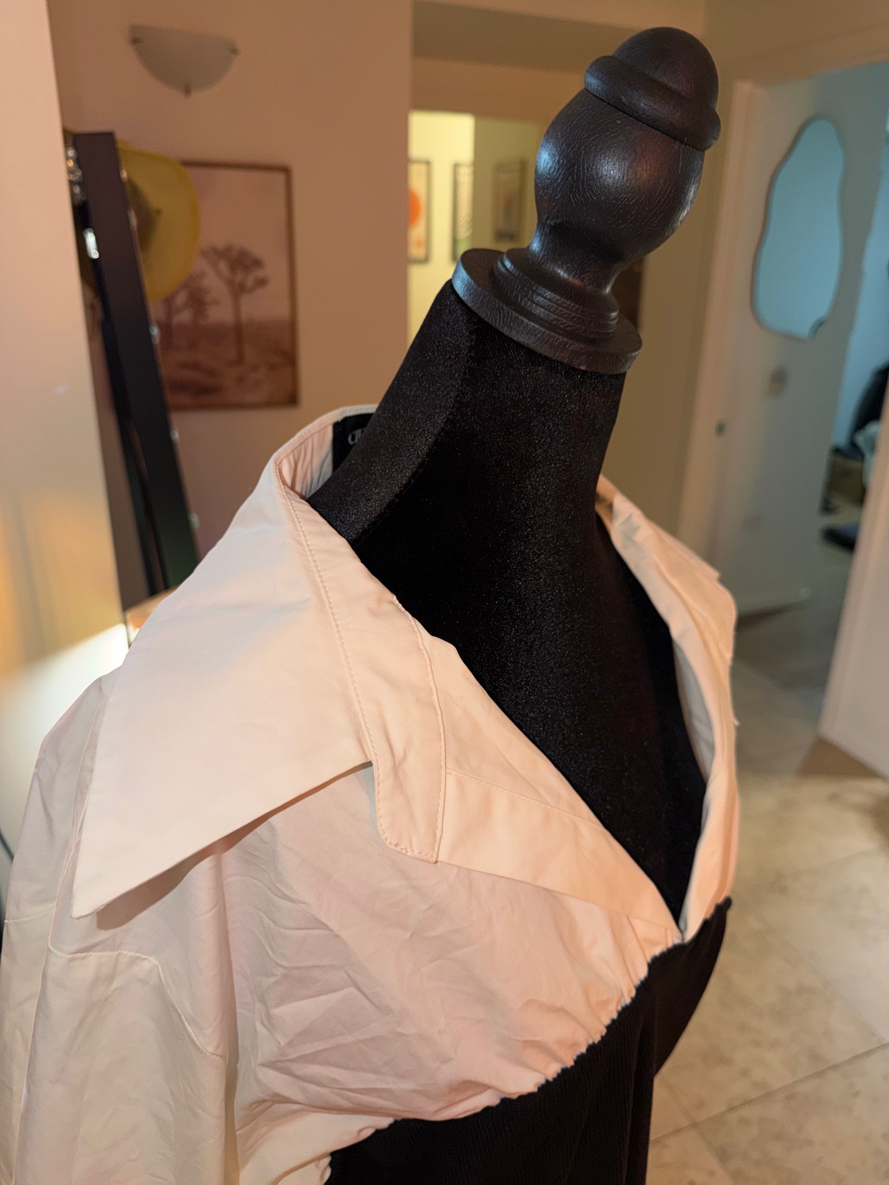 Cider Two-Tone Button-Down Top | Black & White Layered Look