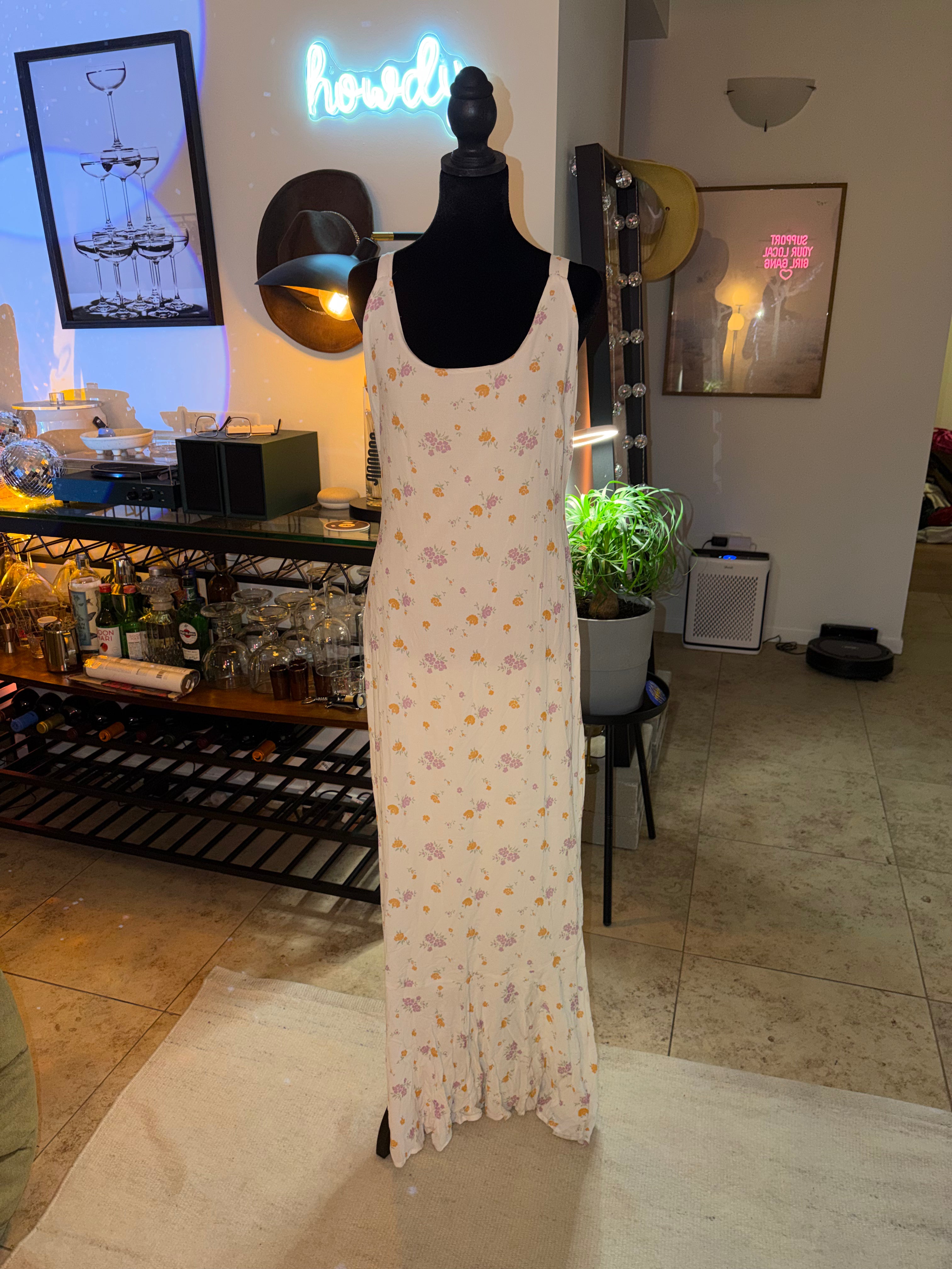 Princess Polly Floral Cream Slip Maxi Dress | Soft Romantic Cottage Chic
