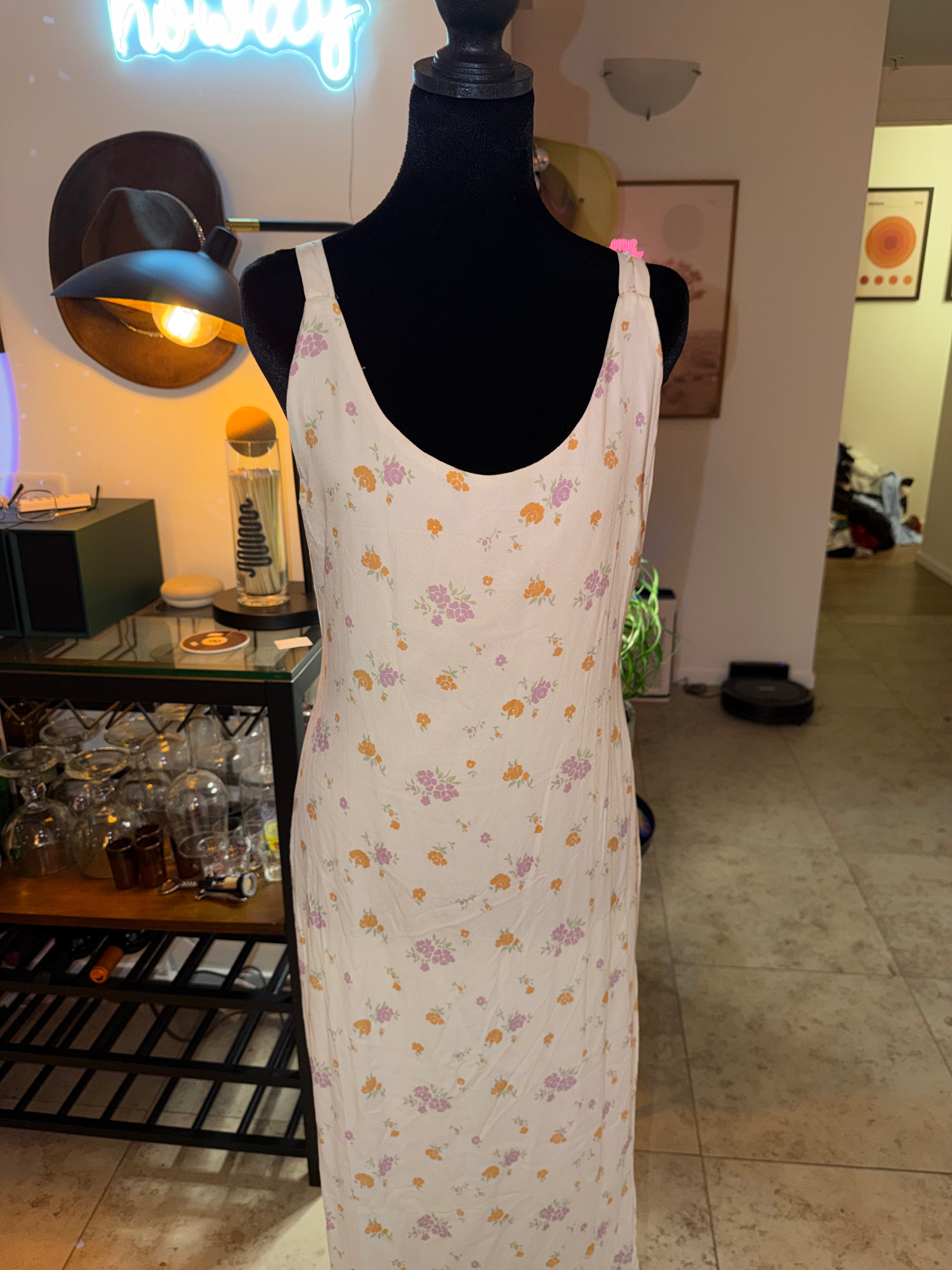 Princess Polly Floral Cream Slip Maxi Dress | Soft Romantic Cottage Chic