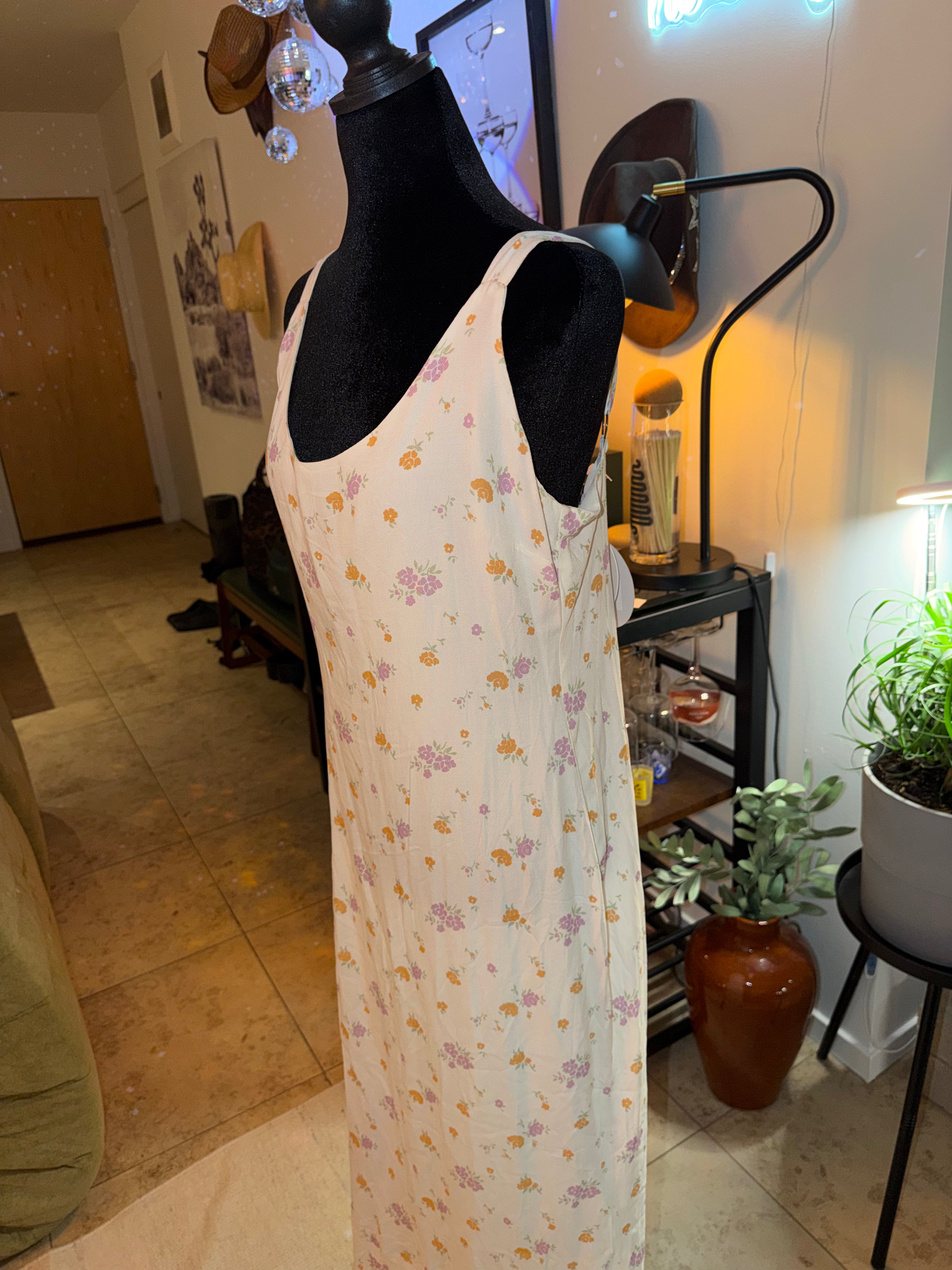 Princess Polly Floral Cream Slip Maxi Dress | Soft Romantic Cottage Chic
