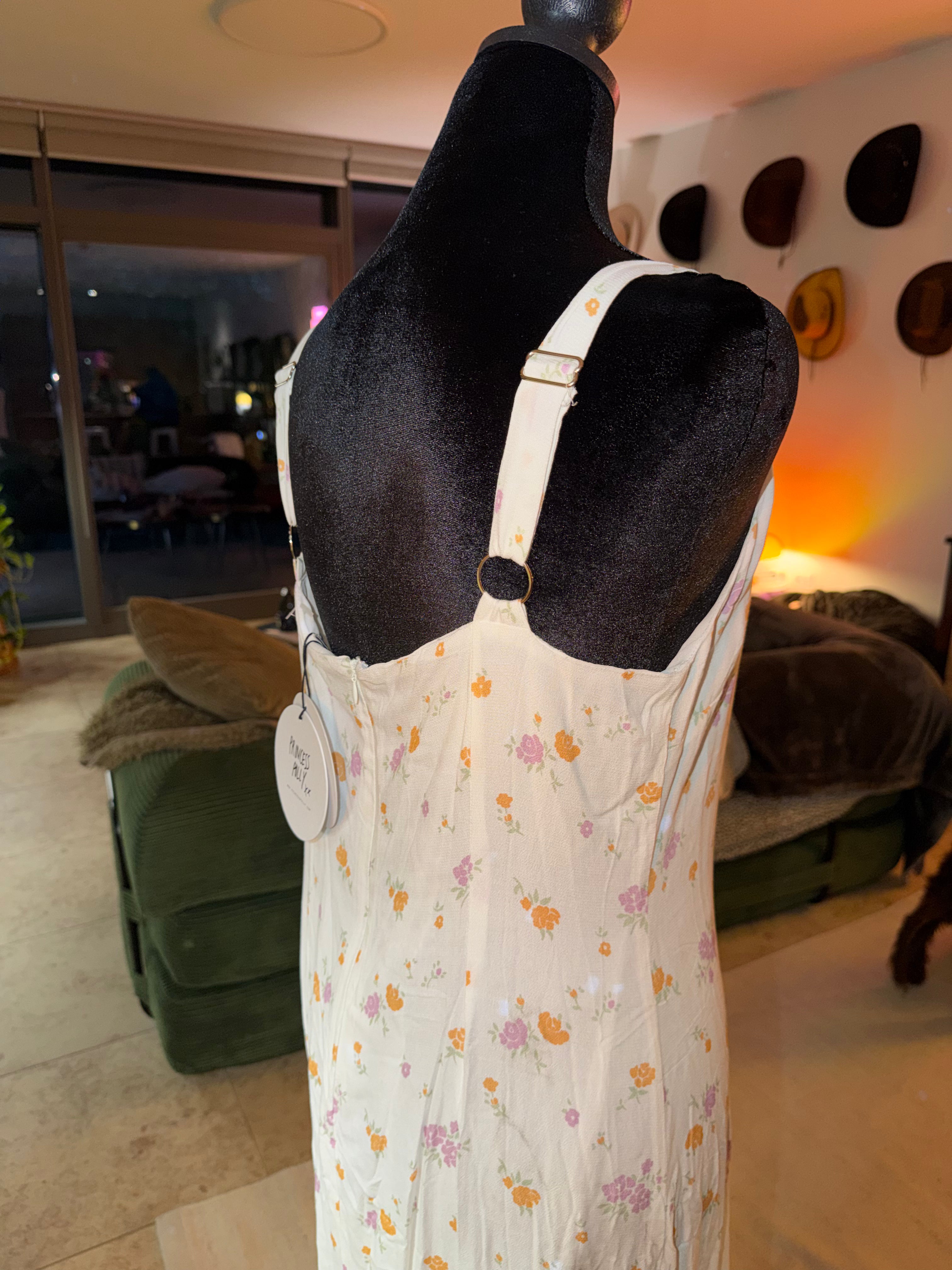 Princess Polly Floral Cream Slip Maxi Dress | Soft Romantic Cottage Chic