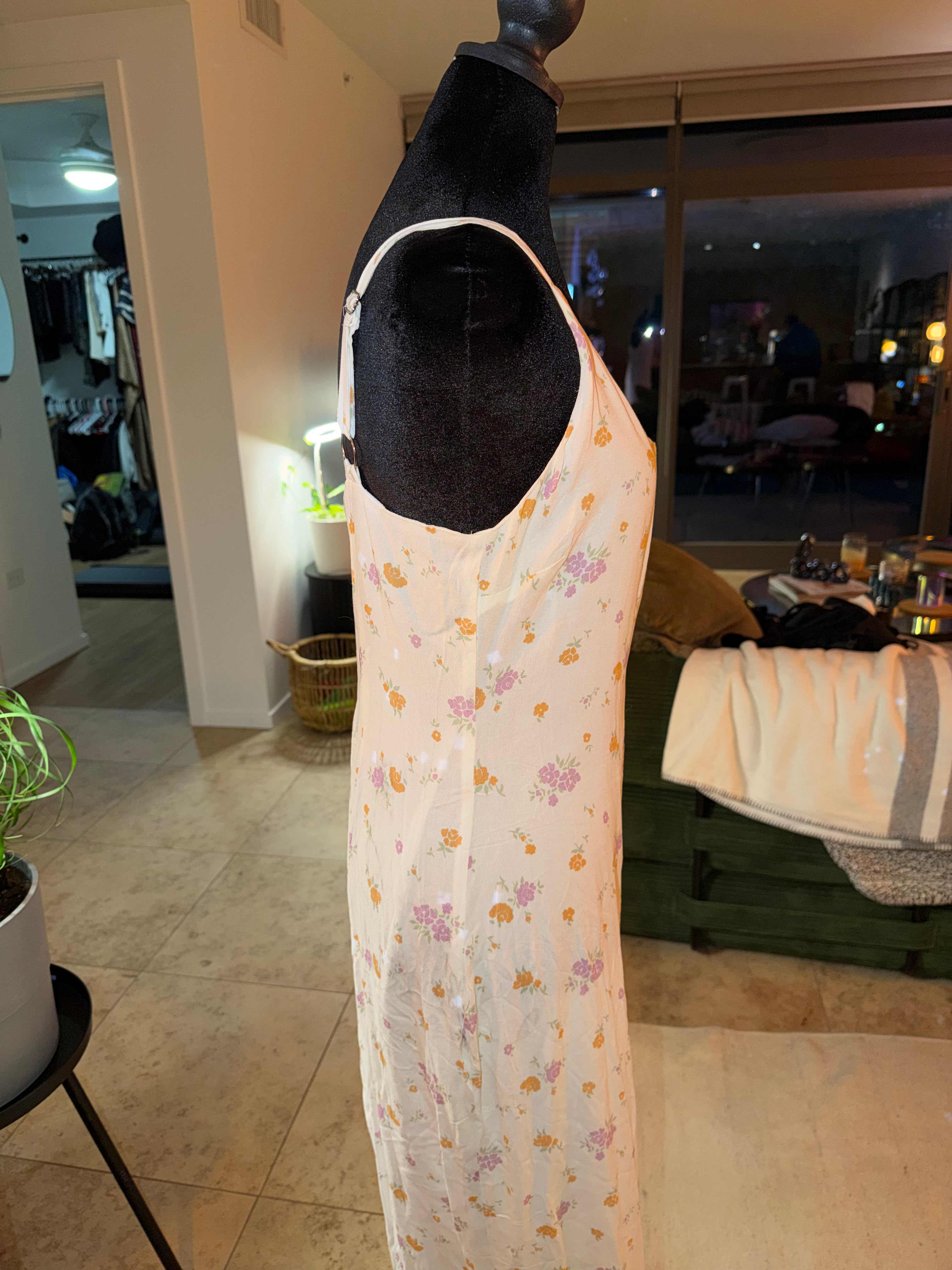 Princess Polly Floral Cream Slip Maxi Dress | Soft Romantic Cottage Chic