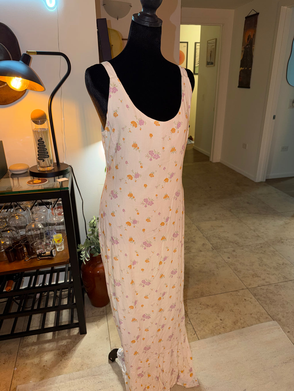 Princess Polly Floral Cream Slip Maxi Dress | Soft Romantic Cottage Chic