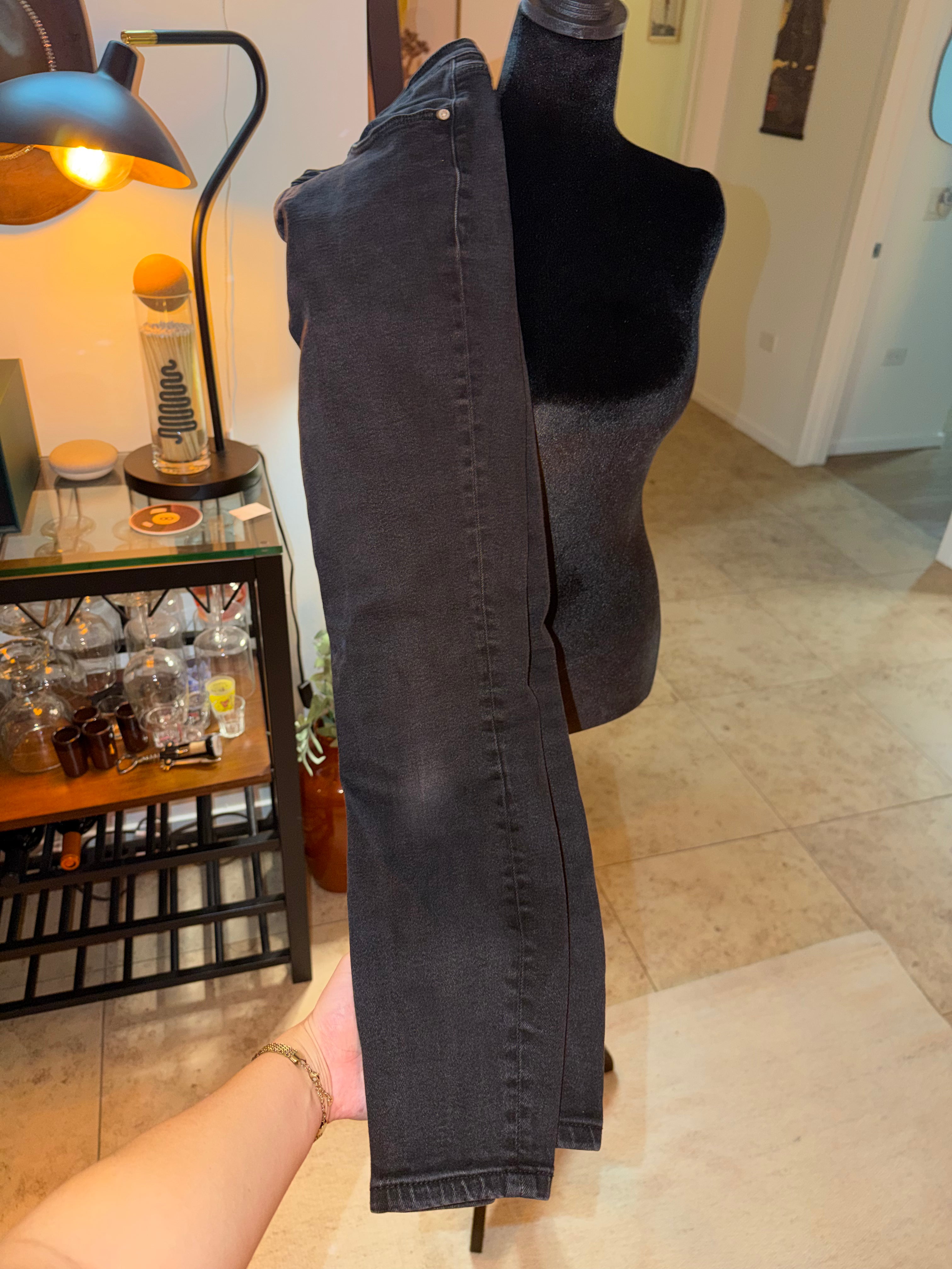 Zara Black Straight Leg Denim Jeans | Faded Black Everyday Staple