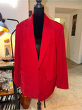 Red Single-Breasted Blazer | Bold Oversized Power Suit Chic
