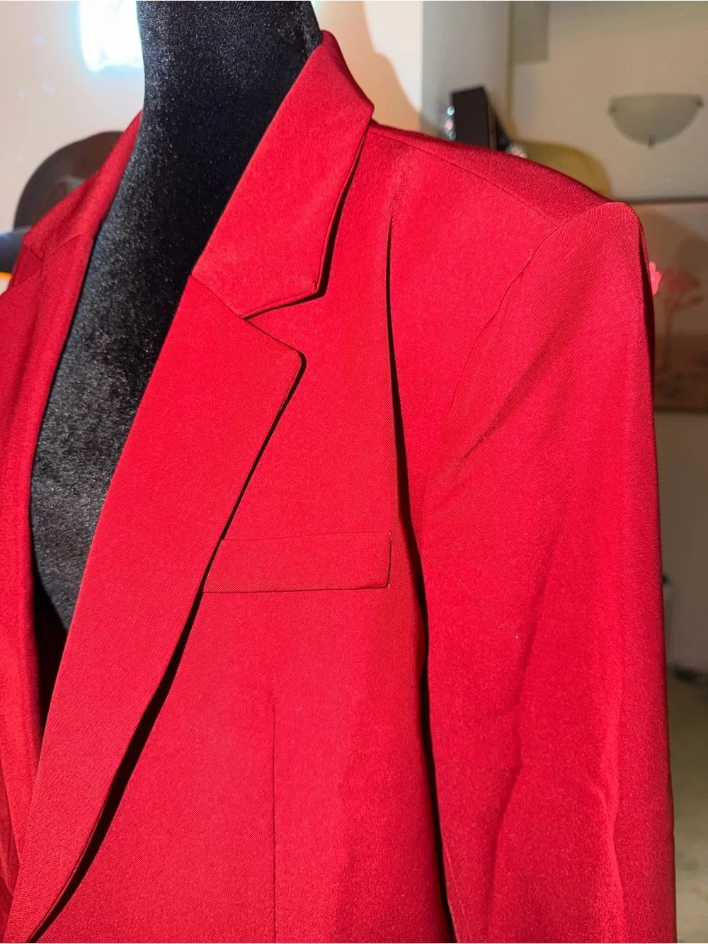 Red Single-Breasted Blazer | Bold Oversized Power Suit Chic