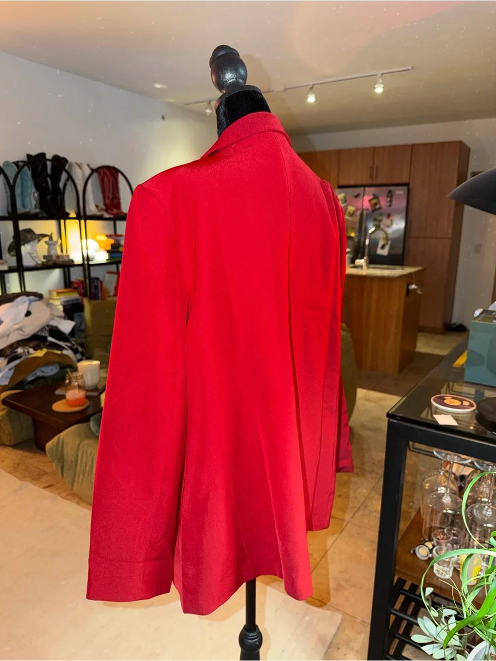 Red Single-Breasted Blazer | Bold Oversized Power Suit Chic