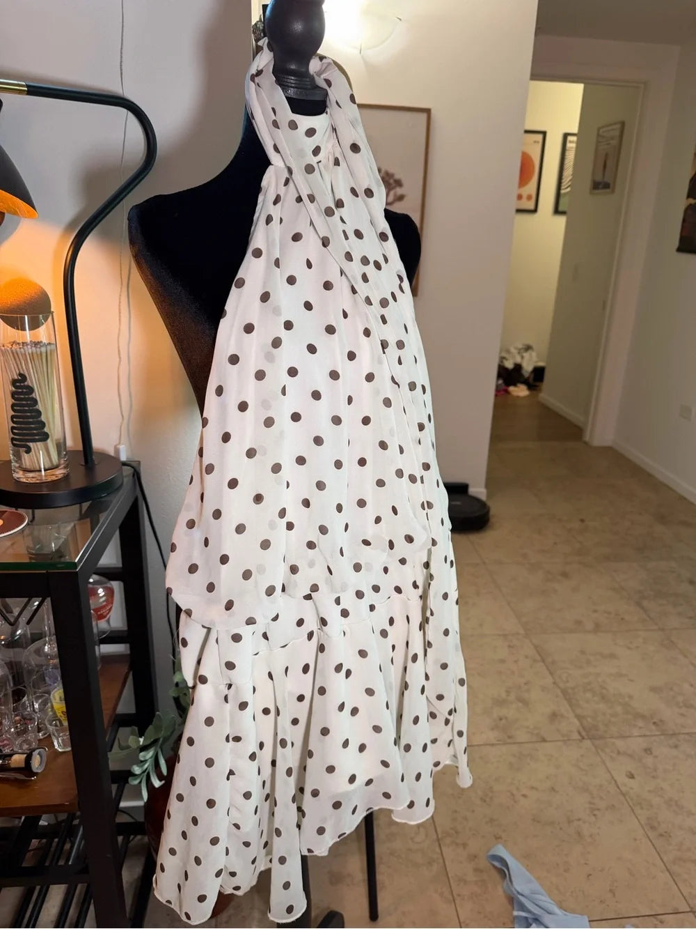 White Polka Dot Halter Romper