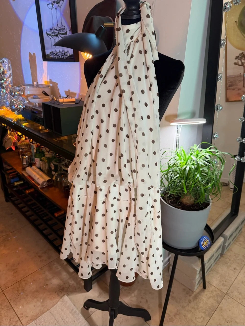 White Polka Dot Halter Romper