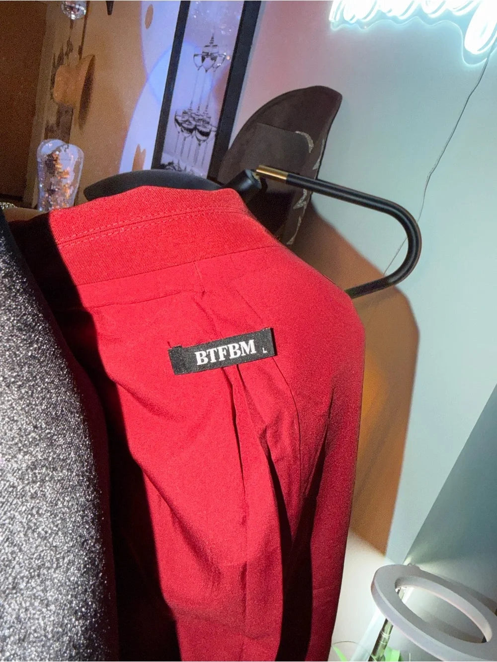 Red Single-Breasted Blazer | Bold Oversized Power Suit Chic