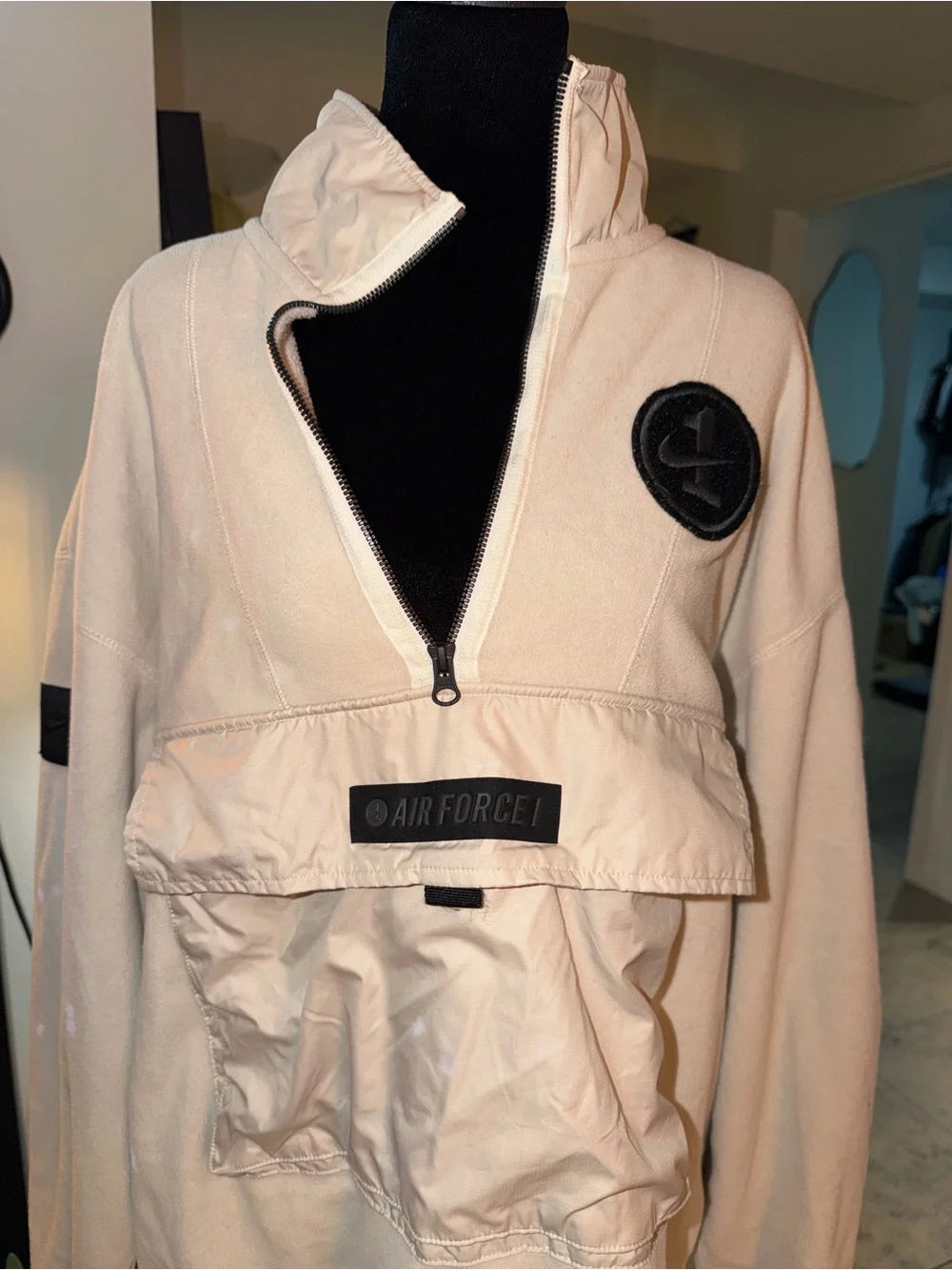 Nike Cream Half-Zip Utility Pullover Jacket | Cozy Sporty Chic
