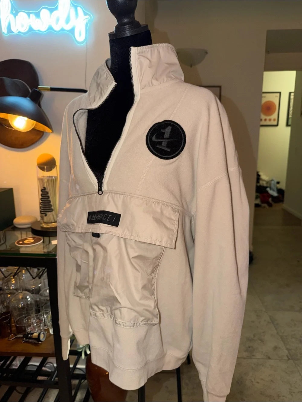 Nike Cream Half-Zip Utility Pullover Jacket | Cozy Sporty Chic