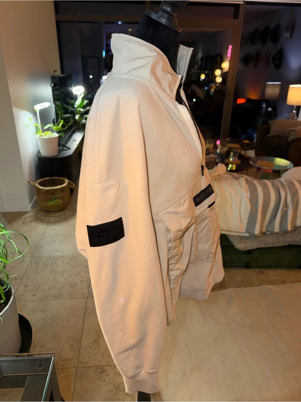 Nike Cream Half-Zip Utility Pullover Jacket | Cozy Sporty Chic