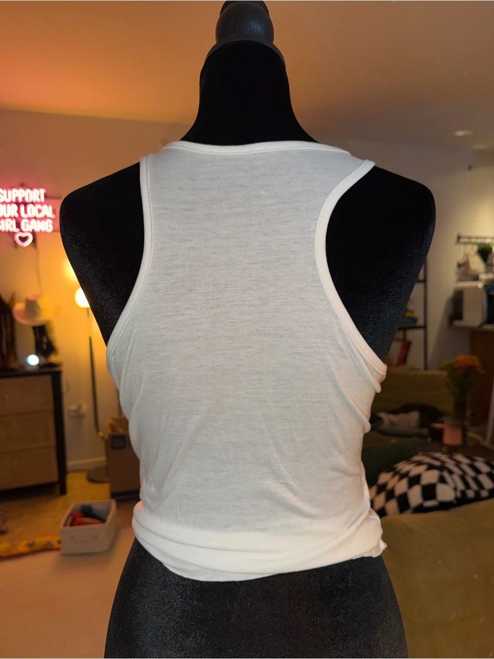 WET Logo White Scoop Neck Tank | Bold Graphic Y2K Basic