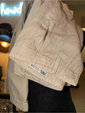 Zara Cream Utility Cargo Pants | Neutral Casual Staple