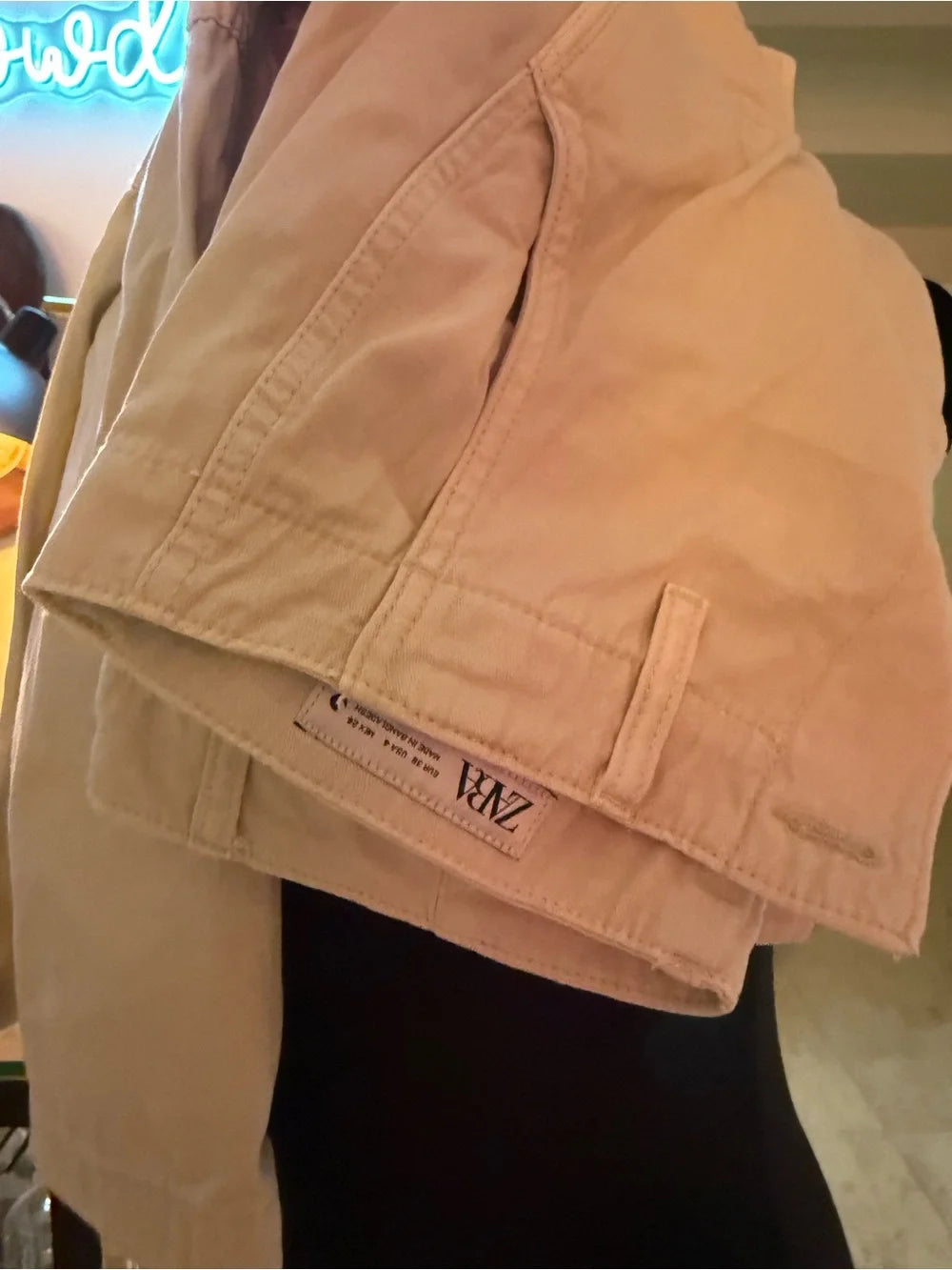Zara Cream Utility Cargo Pants | Neutral Casual Staple